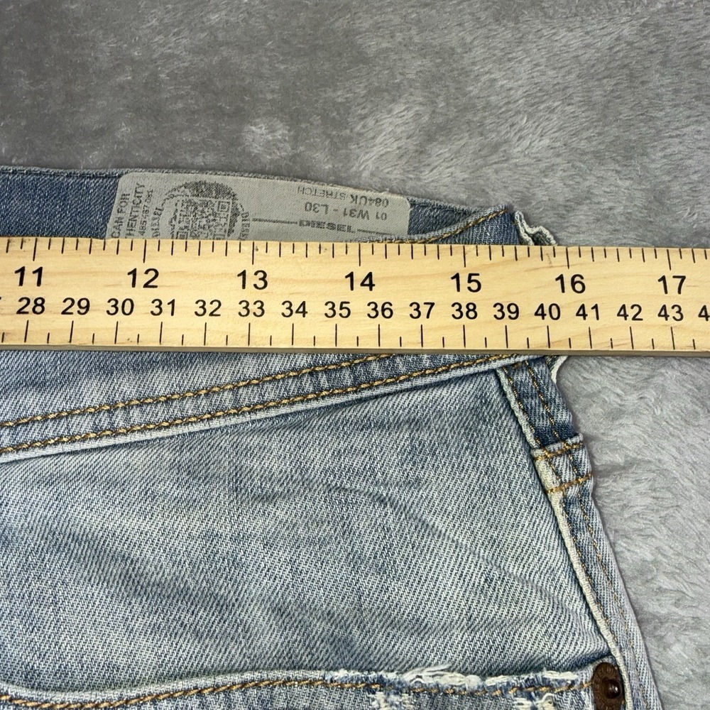 Diesel Jeans Tepphar Slim Carrot Fit Men's 31x30 Button Fly Blue Distressed - Picture 6 of 16